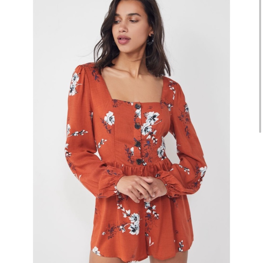 Paulina Floral Square-Neck Romper (NEW)